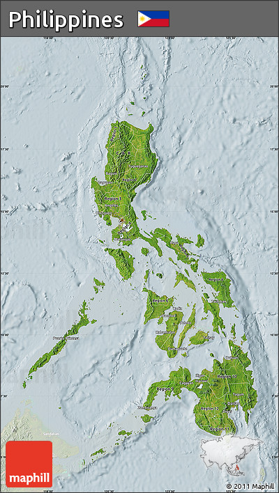 Satellite Map of Philippines, lighten