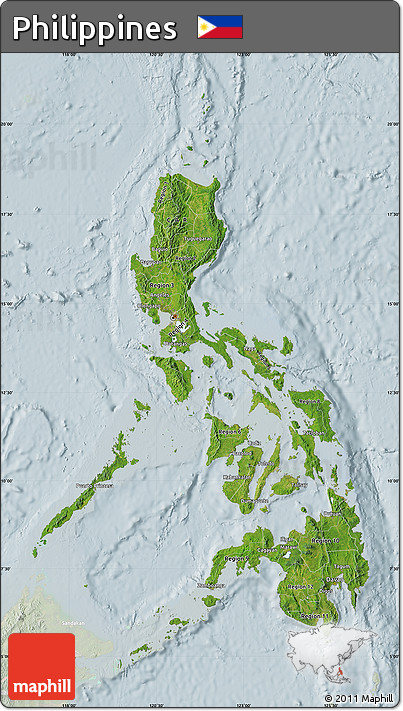Satellite Map of Philippines, lighten