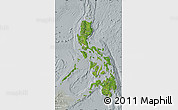 Satellite Map of Philippines, lighten, semi-desaturated