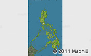 Satellite Map of Philippines, semi-desaturated, land only