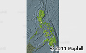 Satellite Map of Philippines, semi-desaturated