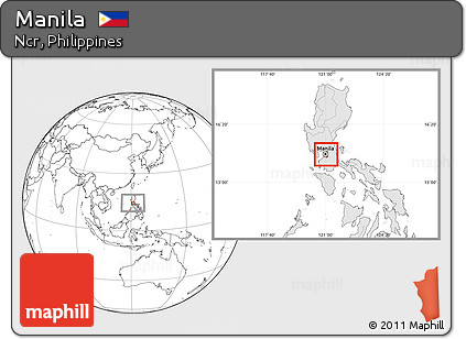 Blank Location Map of Manila, highlighted country, highlighted parent region