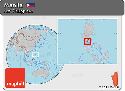 Gray Location Map of Manila