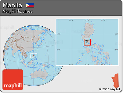 Gray Location Map of Manila