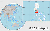 Gray Location Map of Manila, highlighted country, highlighted parent region