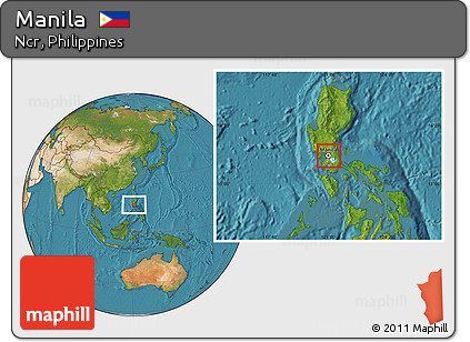 Satellite Location Map of Manila