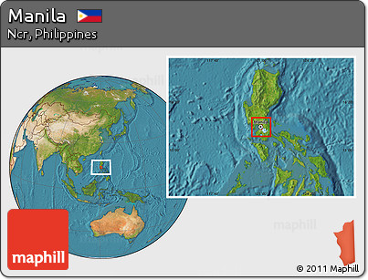Satellite Location Map of Manila