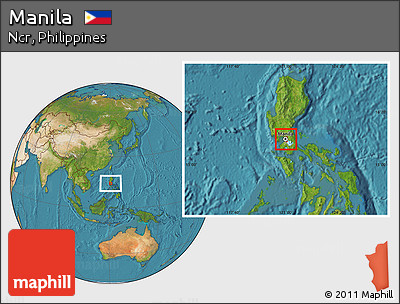 Satellite Location Map of Manila