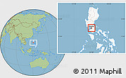 Savanna Style Location Map of Manila, highlighted country