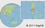 Savanna Style Location Map of Manila, highlighted parent region