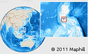 Shaded Relief Location Map of Manila, highlighted country