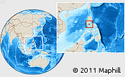 Shaded Relief Location Map of Manila, highlighted parent region, within the entire country