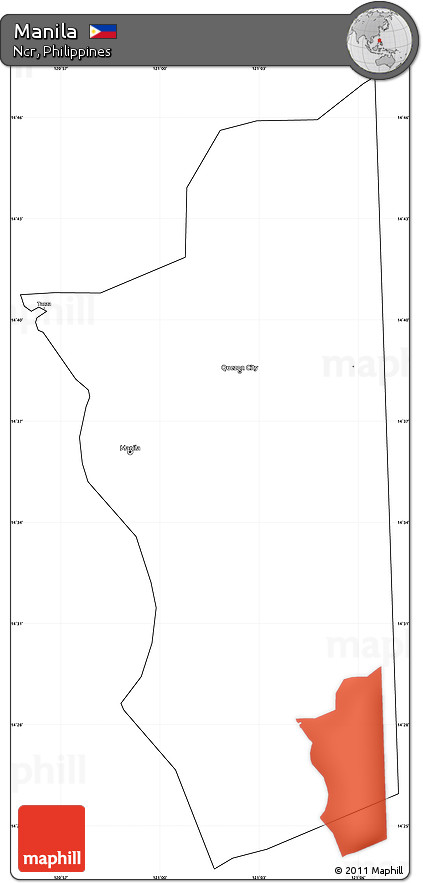 Blank Simple Map of Manila, cropped outside