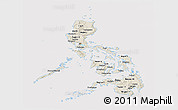 Shaded Relief Panoramic Map of Philippines, cropped outside