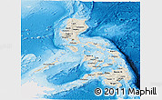 Shaded Relief Panoramic Map of Philippines, single color outside