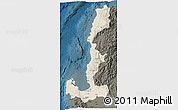 Shaded Relief 3D Map of Region 1, darken