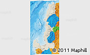 Shaded Relief 3D Map of Region 1, political outside