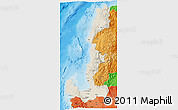 Shaded Relief 3D Map of Region 1, political shades outside