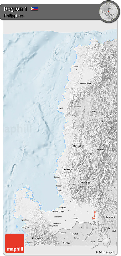 Silver Style 3D Map of Region 1