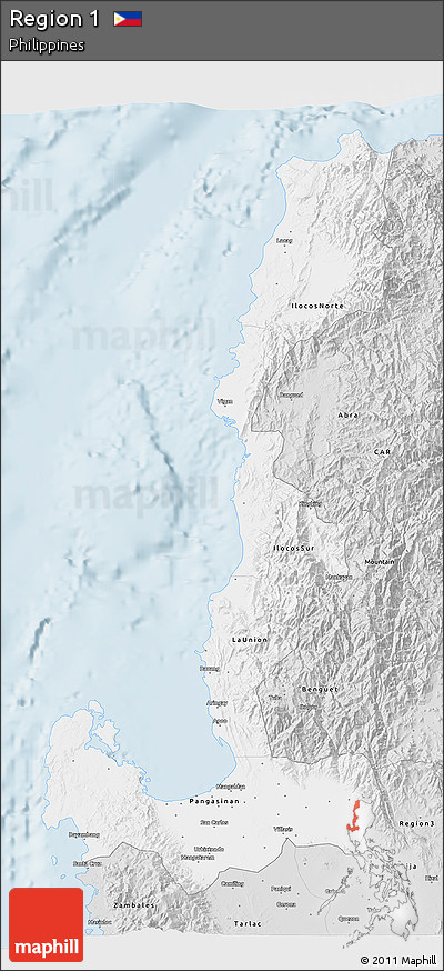 Silver Style 3D Map of Region 1