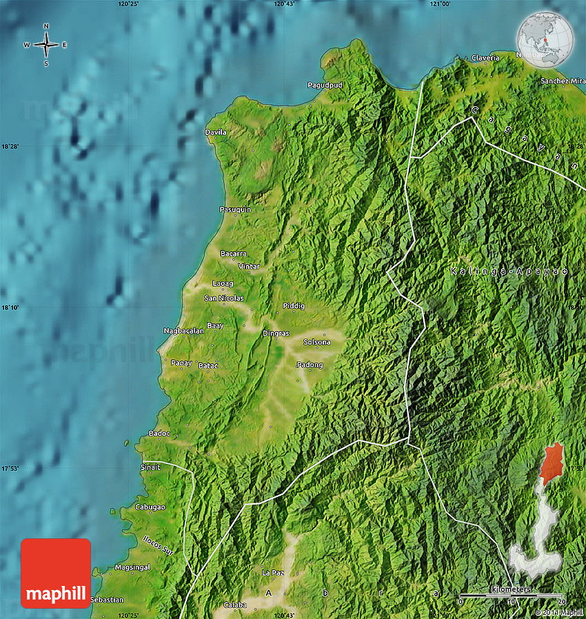 Satellite Map of Ilocos Norte