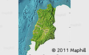 Satellite Map of Ilocos Norte, single color outside