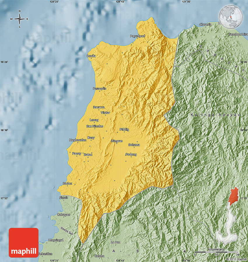 Savanna Style Map of Ilocos Norte