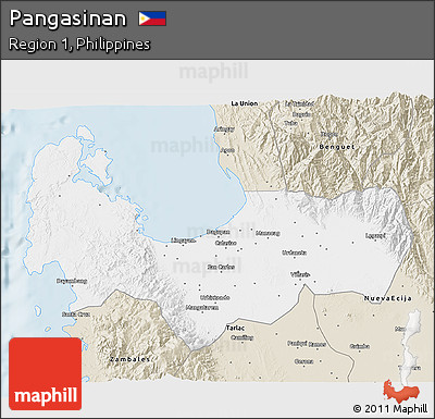 Classic Style 3D Map of Pangasinan