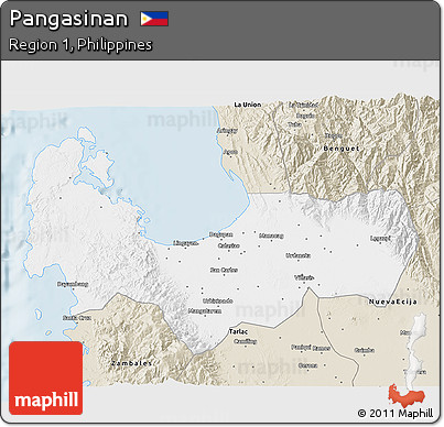 Classic Style 3D Map of Pangasinan