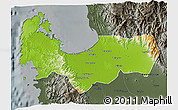 Physical 3D Map of Pangasinan, darken, semi-desaturated