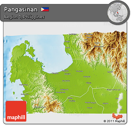 Physical 3D Map of Pangasinan