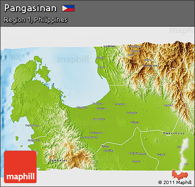 Physical 3D Map of Pangasinan