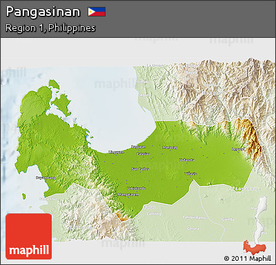 Physical 3D Map of Pangasinan, lighten
