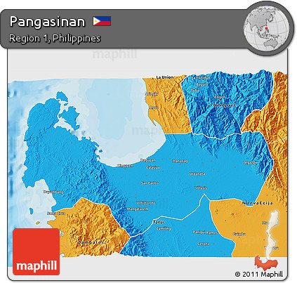 Political 3D Map of Pangasinan