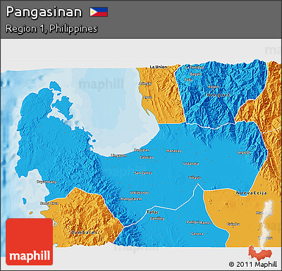 Political 3D Map of Pangasinan