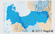 Political 3D Map of Pangasinan, lighten