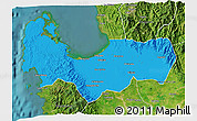 Political 3D Map of Pangasinan, satellite outside