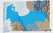 Political 3D Map of Pangasinan, semi-desaturated