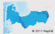 Political 3D Map of Pangasinan, single color outside