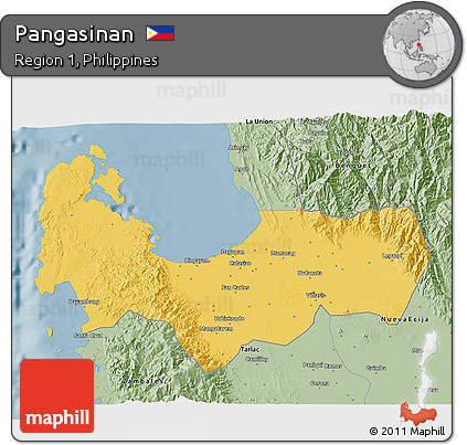 Savanna Style 3D Map of Pangasinan