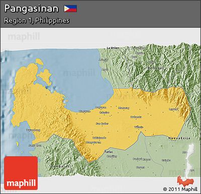 Savanna Style 3D Map of Pangasinan