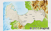 Shaded Relief 3D Map of Pangasinan, physical outside