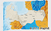 Shaded Relief 3D Map of Pangasinan, political outside