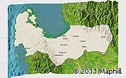 Shaded Relief 3D Map of Pangasinan, satellite outside