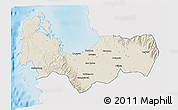 Shaded Relief 3D Map of Pangasinan, single color outside