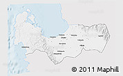 Silver Style 3D Map of Pangasinan, single color outside