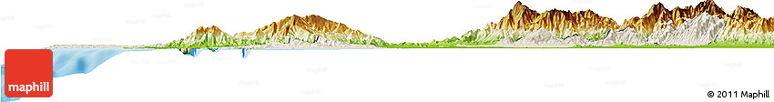 Shaded Relief Horizon Map of Pangasinan, physical outside