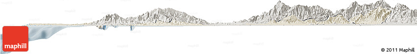 Shaded Relief Horizon Map of Pangasinan, semi-desaturated