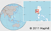 Gray Location Map of Pangasinan, highlighted country