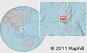 Gray Location Map of Pangasinan, hill shading